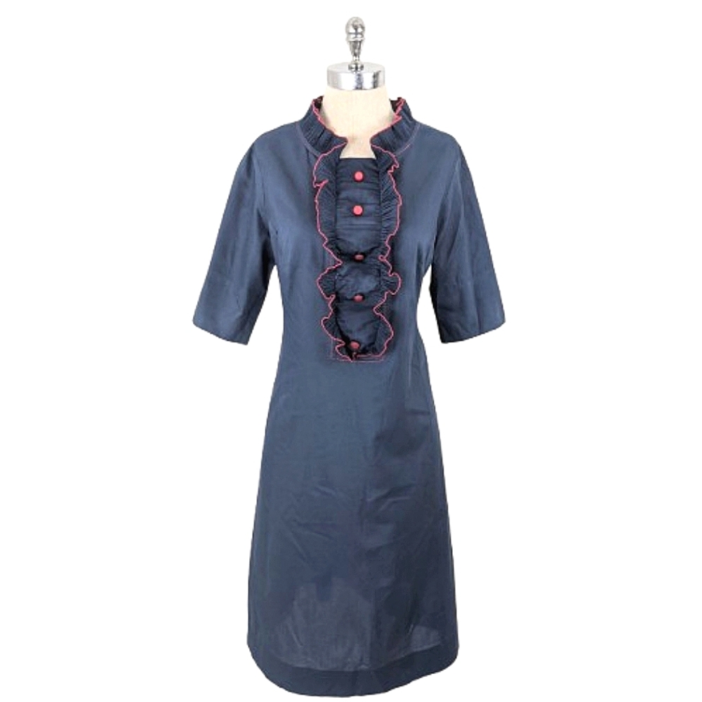 vintage 70's ruffle shift dress